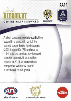 2016 Select AFL Certified - All Australian 2015 #AA11 Jack Riewoldt Back